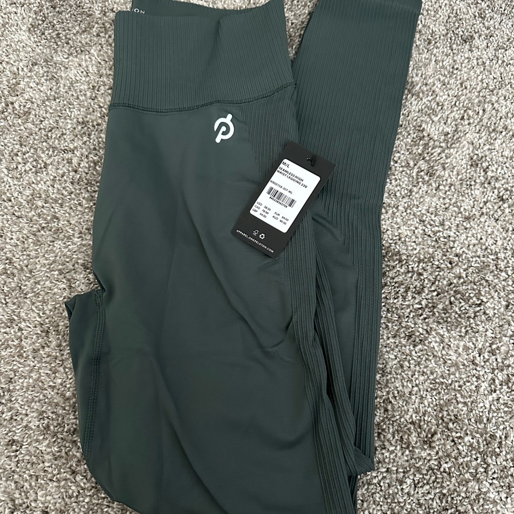 Peloton Green Full-Length Leggings Stretchy Athletic Wear